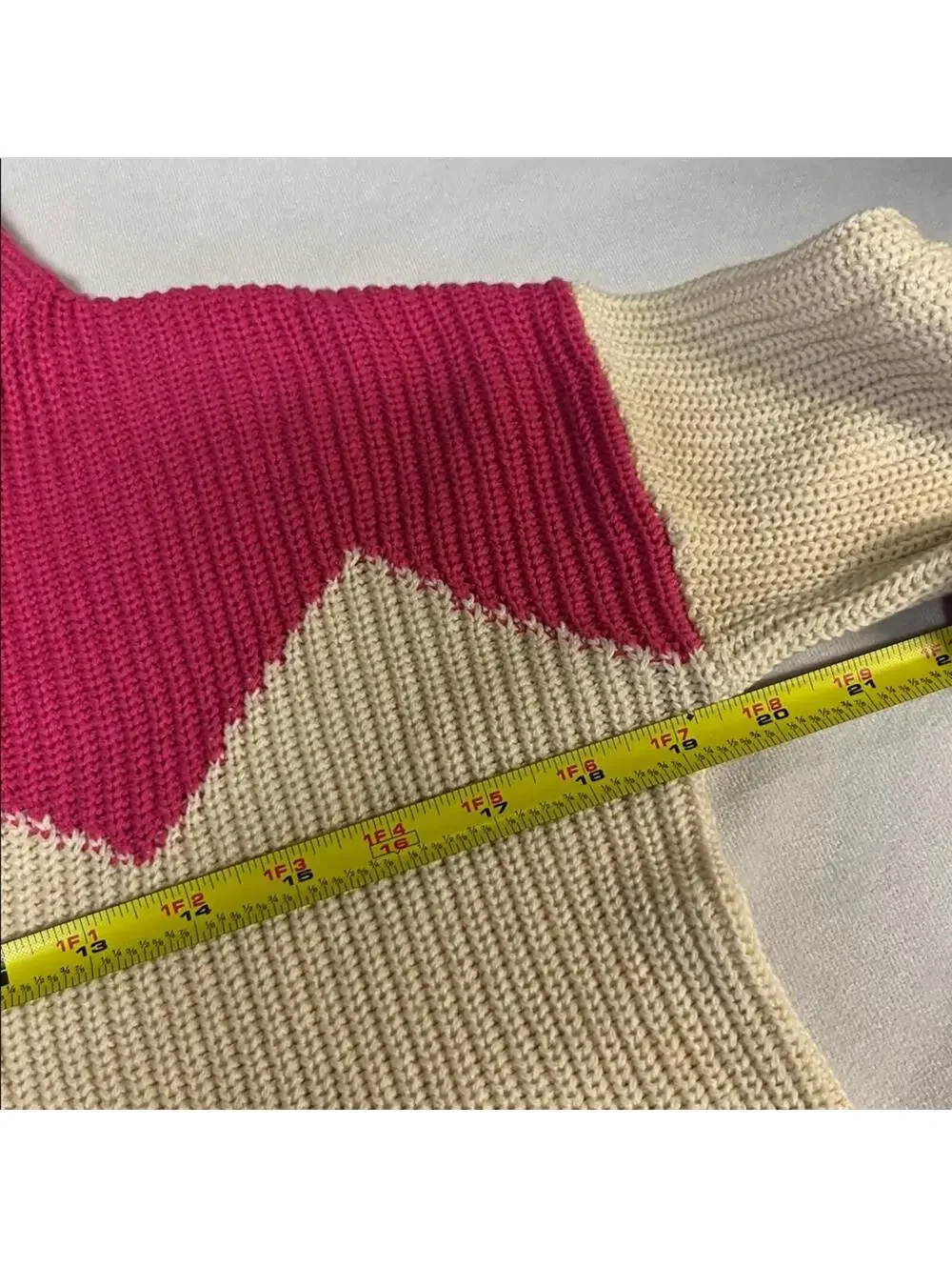 The Reeds x J.Crew Mock Neck Colorblock Sweater XXS Pink Cream Rib Knit
